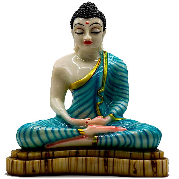 Buddha Sitting In Blue Attire And Meditating, 14 Inch - Sangyug Online ...